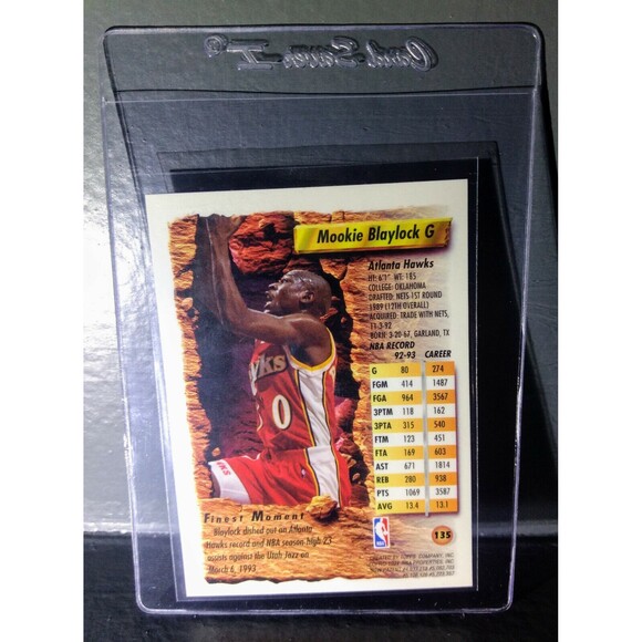 1993-94 Topps Finest Mookie Blaylock #135 Basketball Card - Picture 2 of 2